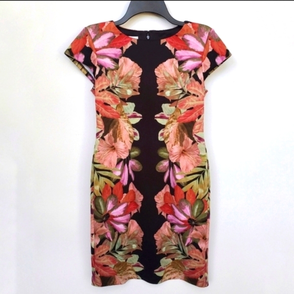 LONDON Times Sheath Dress Figure Flattering Large Floral print Size 6P -… - Picture 1 of 16